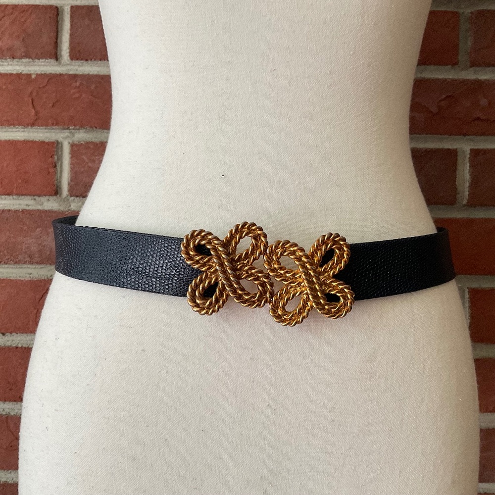 Douglas Paquette Vintage 80’s Signed Celtic Knot / Flower Buckle Snakeskin Belt